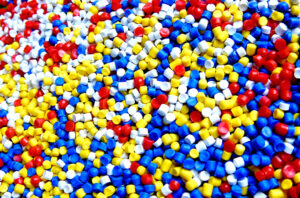 multicolored electrical cables isolated on white